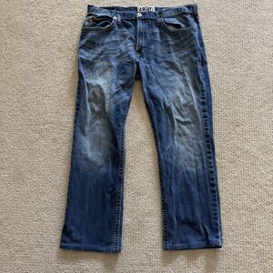 Ariat Jeans M4 Bootcut Low Rise Mens Size 40 Blue Embroidered Stretch